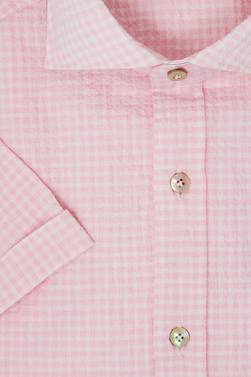 Short Sleeve Crinkle Seersucker Shirt-Giannetto Portofino-Boyds Philadelphia