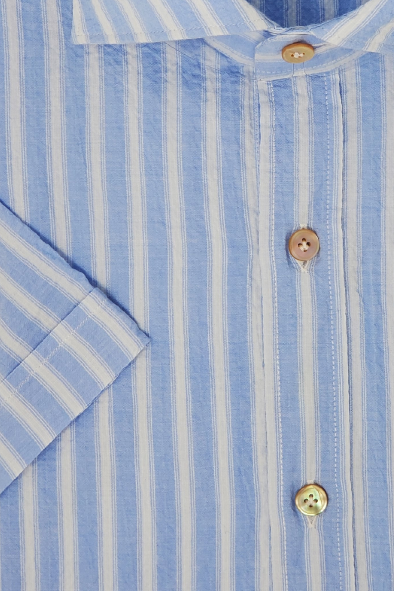 Short Sleeve Crinkle Seersucker Shirt-Giannetto Portofino-Boyds Philadelphia