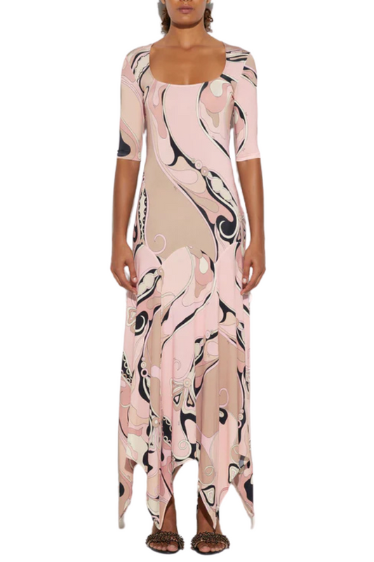 Orchidee Print Long Dress-PUCCI-Boyds Philadelphia