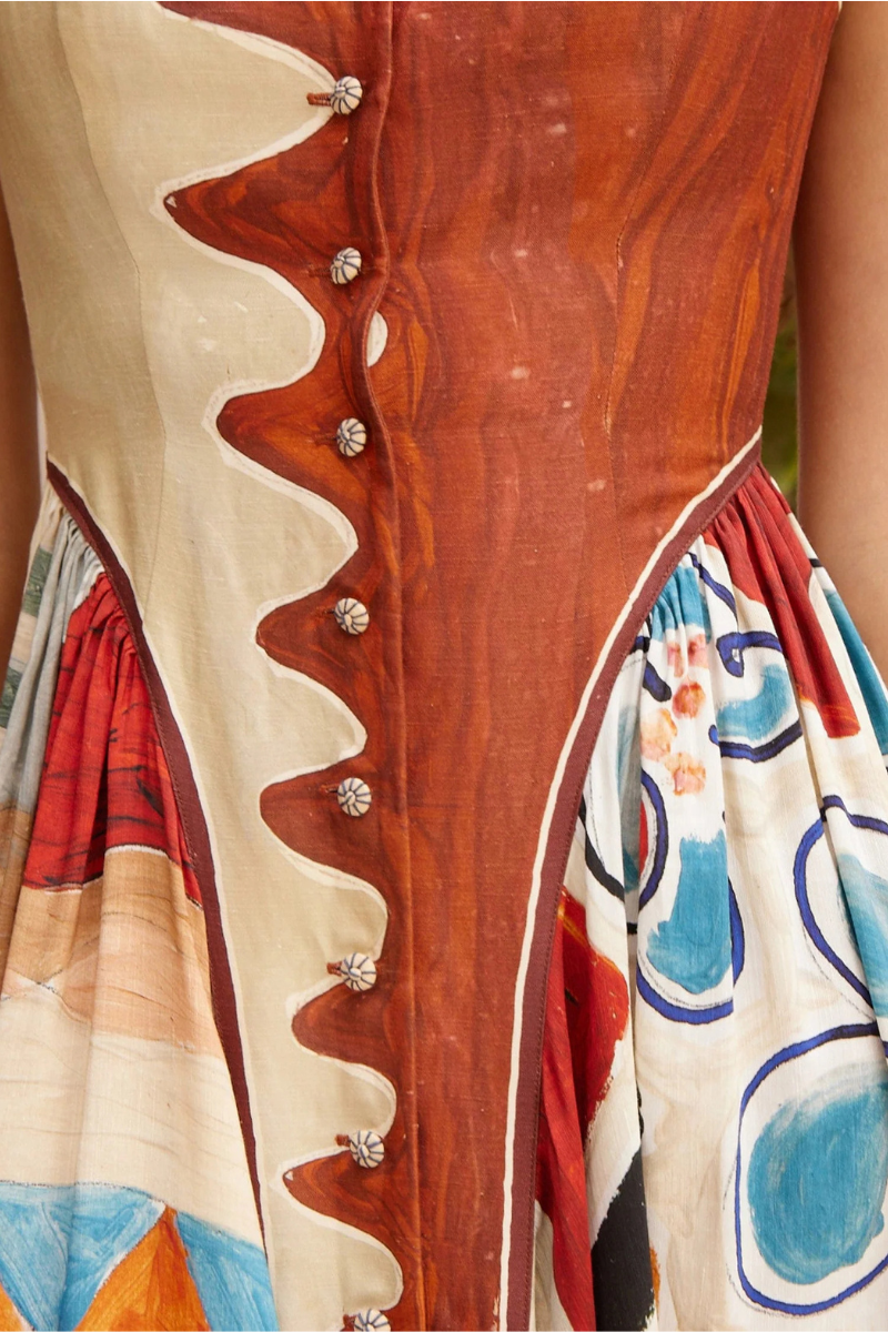 Michelle Square Neck Midi Dress-ALEMAIS-Boyds Philadelphia