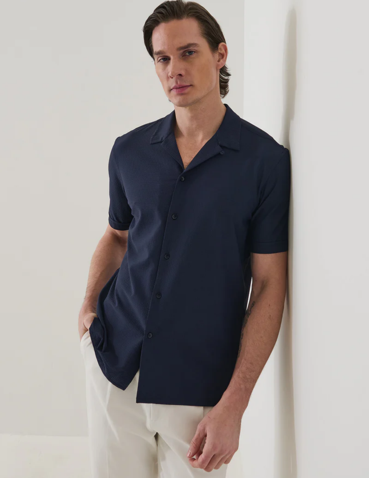 Seersucker Performance Stretch Shirt-Patrick Assaraf-Boyds Philadelphia