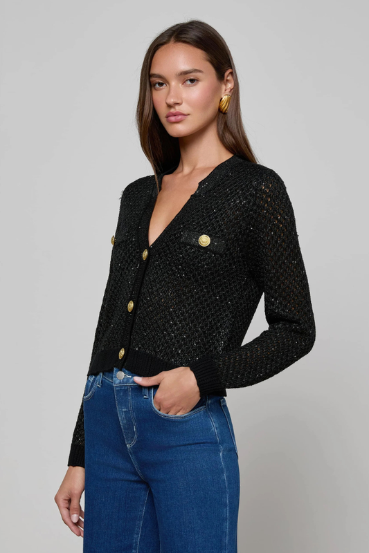 Blanca Sequin Cardigan-L'AGENCE-Boyds Philadelphia
