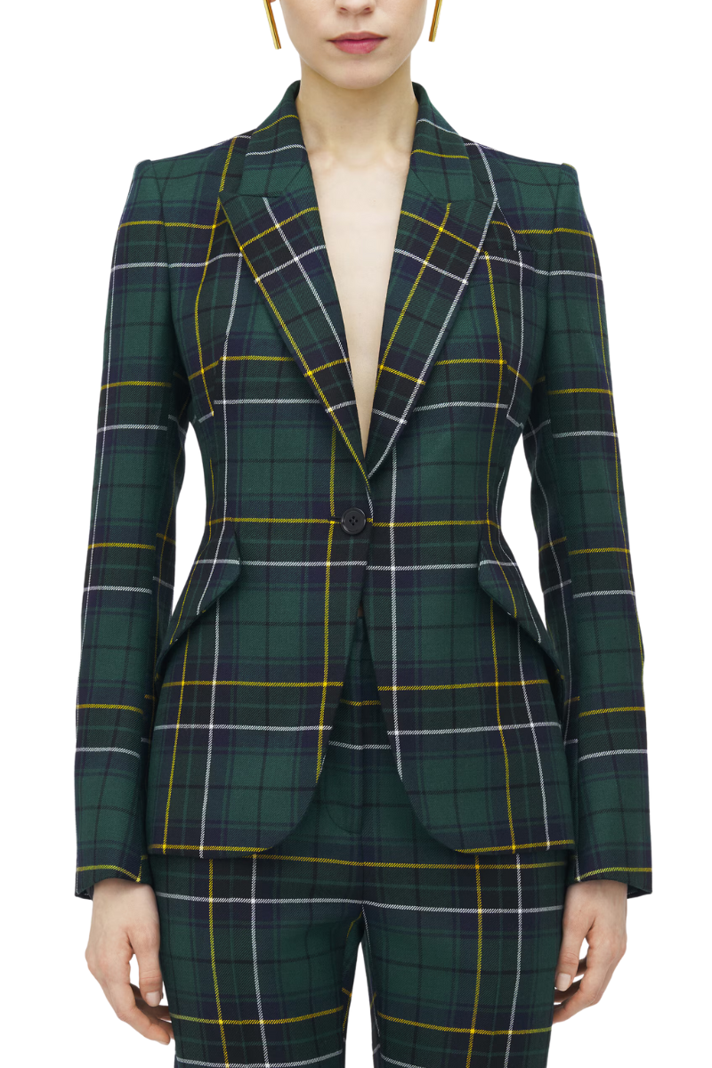 Tartan Peak Shoulder Jacket-Alexander McQueen-Boyds Philadelphia