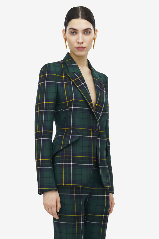 Tartan Peak Shoulder Jacket-Alexander McQueen-Boyds Philadelphia