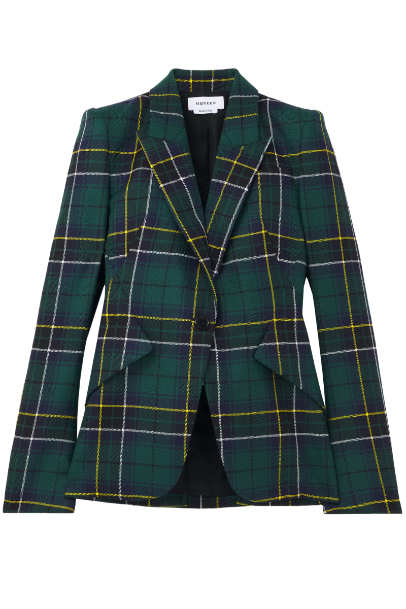 Tartan Peak Shoulder Jacket-Alexander McQueen-Boyds Philadelphia