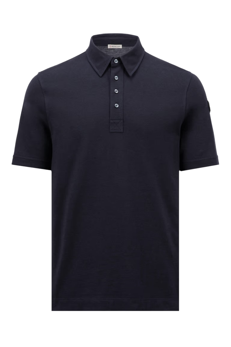 Leather Logo Patch Polo by Moncler Leather Logo Patch Polo by Moncler