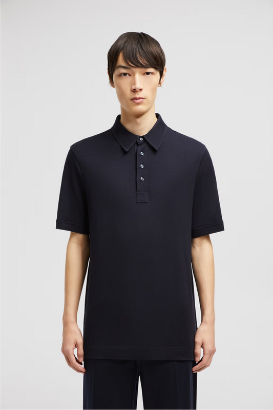 Leather Logo Patch Polo-Moncler-Boyds Philadelphia