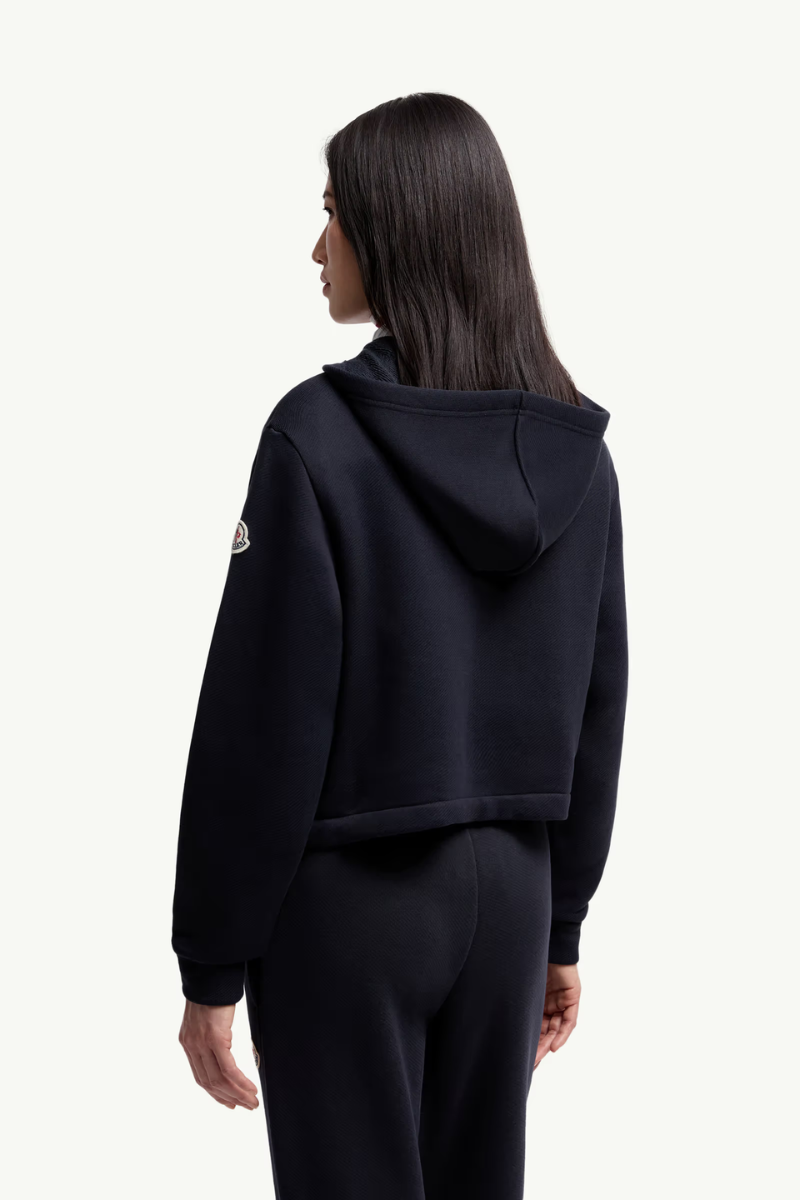 Knit Accent Zip-Up Hoodie-Moncler-Boyds Philadelphia