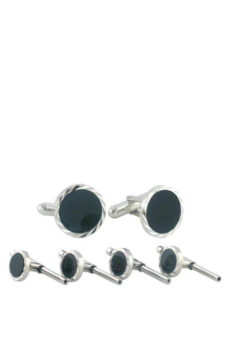 Onyx Diamond Cut Stud Set-David Donahue-Boyds Philadelphia