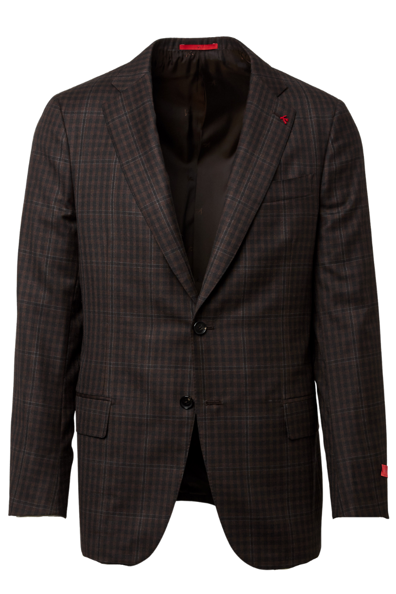 Chocolate Check Delain Sport Jacket-ISAIA-Boyds Philadelphia