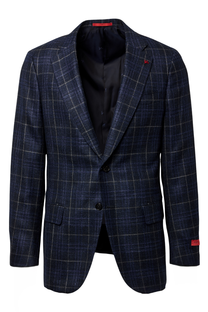 Navy Plaid Sport Jacket-ISAIA-Boyds Philadelphia