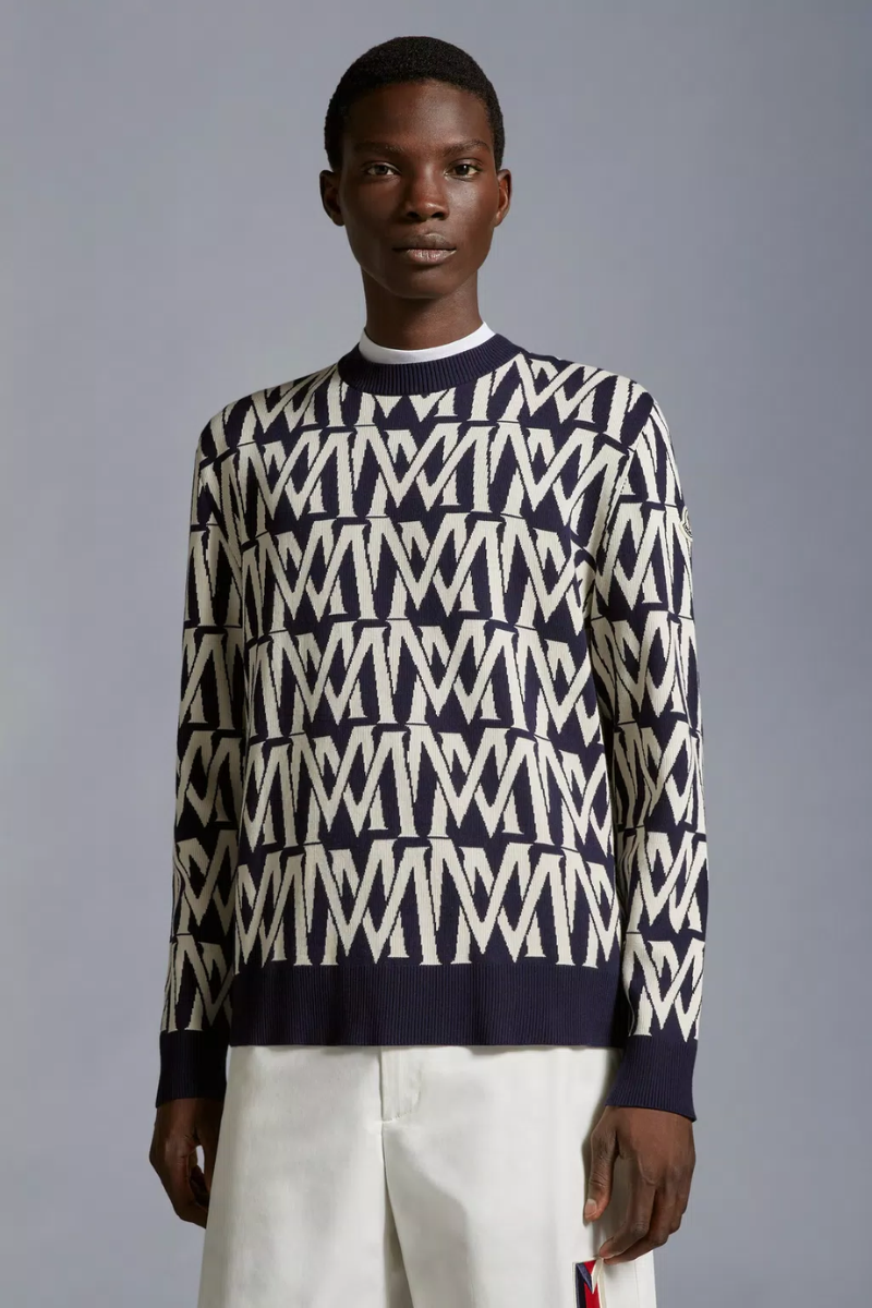 Monogram Jacquard Sweater-Moncler-Boyds Philadelphia