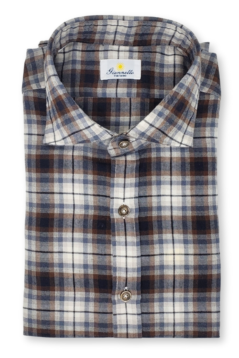 Brushed Check Shirt-Giannetto Portofino-Boyds Philadelphia