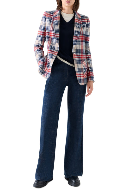 Wool Blend Tweed Peaked Lapel Blazer-Akris Punto-Boyds Philadelphia