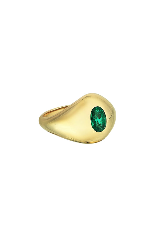 Yellow Gold and Emerald Ring-Aponine-Boyds Philadelphia
