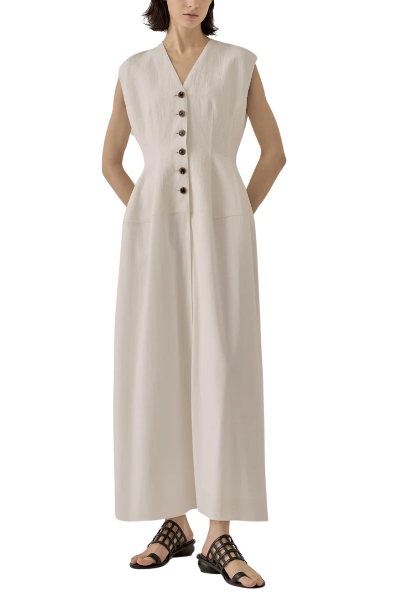Ilsa Sleeveless Dress, White / S Ilsa Sleeveless Dress, White / S