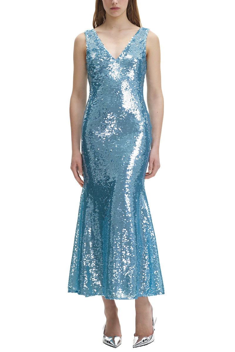 Sequin V Neck Maxi Dress by Self-Portrait Sequin V Neck Maxi Dress by Self-Portrait