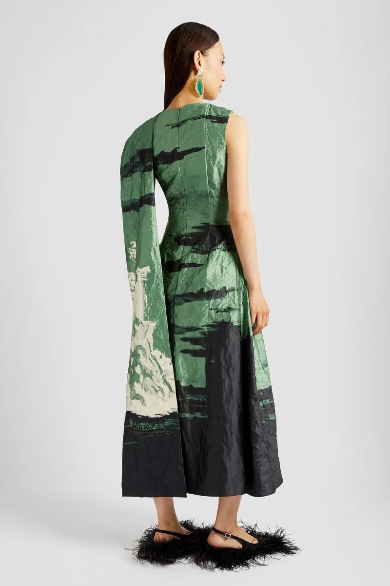 Draped Scarf Midi Dress-ERDEM-Boyds Philadelphia