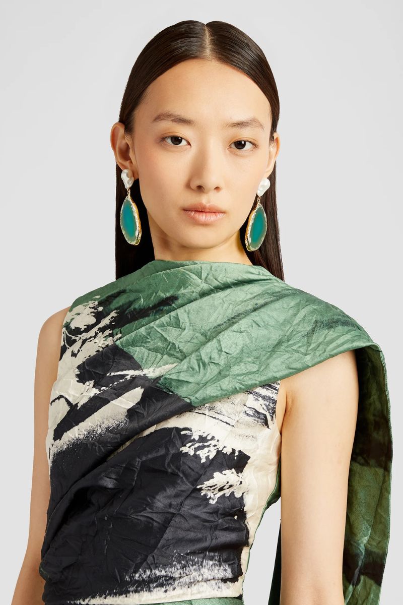 Draped Scarf Midi Dress-ERDEM-Boyds Philadelphia