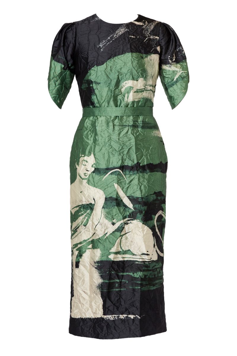 erdem dress green ERDEM