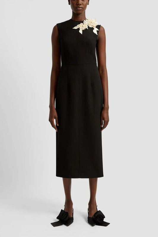 Embellished Pencil Midi Dress-ERDEM-Boyds Philadelphia
