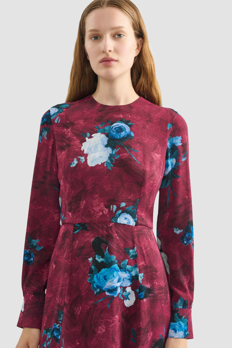 Floral Print Midi Dress-ERDEM-Boyds Philadelphia