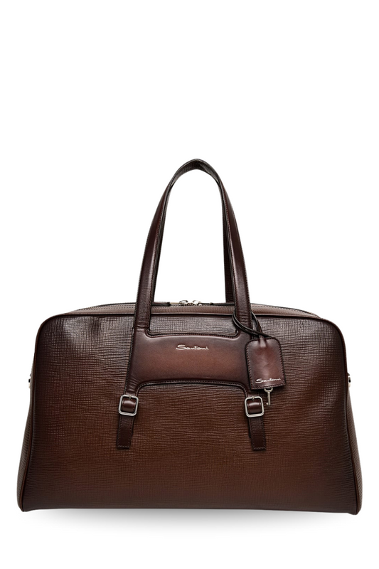 Embossed Leather Weekend Bag-Santoni-Boyds Philadelphia