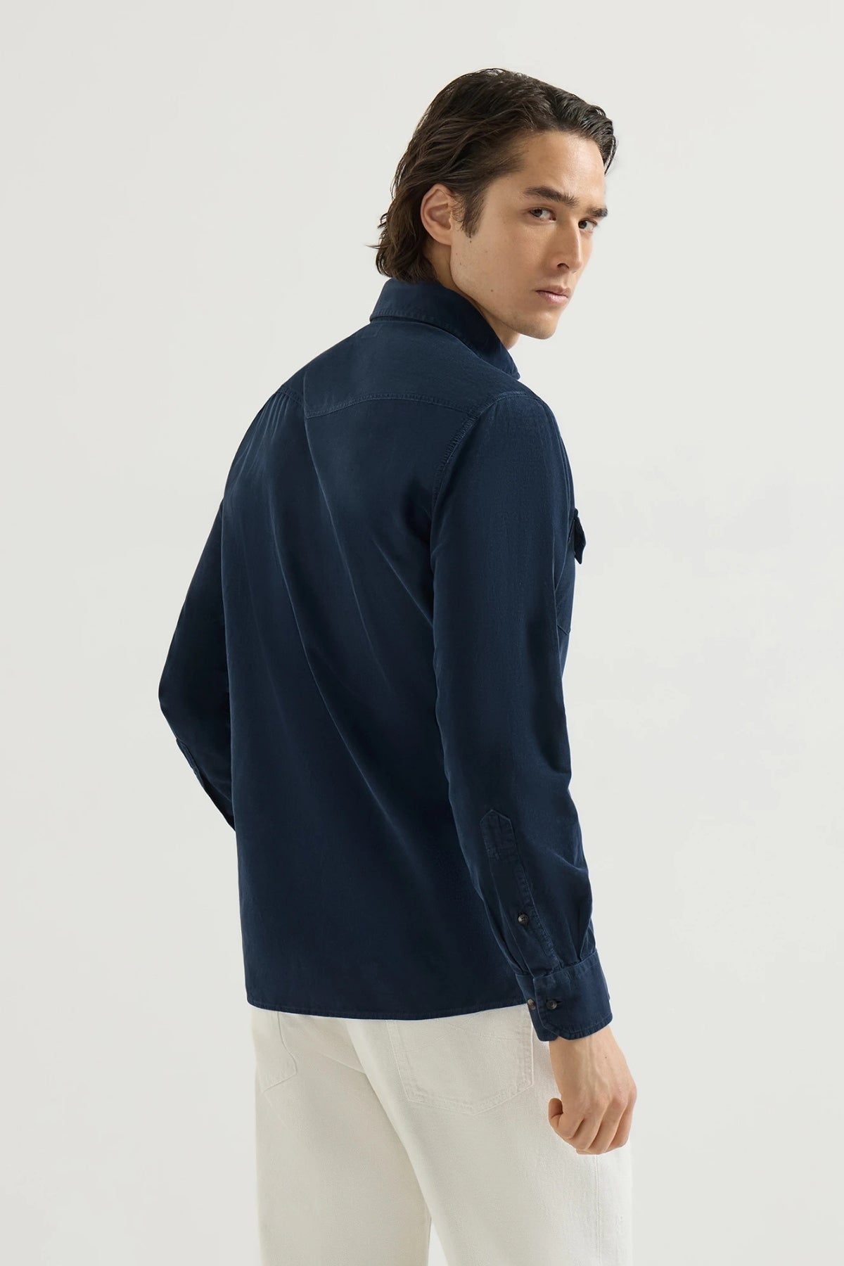 Garment-Dyed Western Shirt-Brunello Cucinelli-Boyds Philadelphia