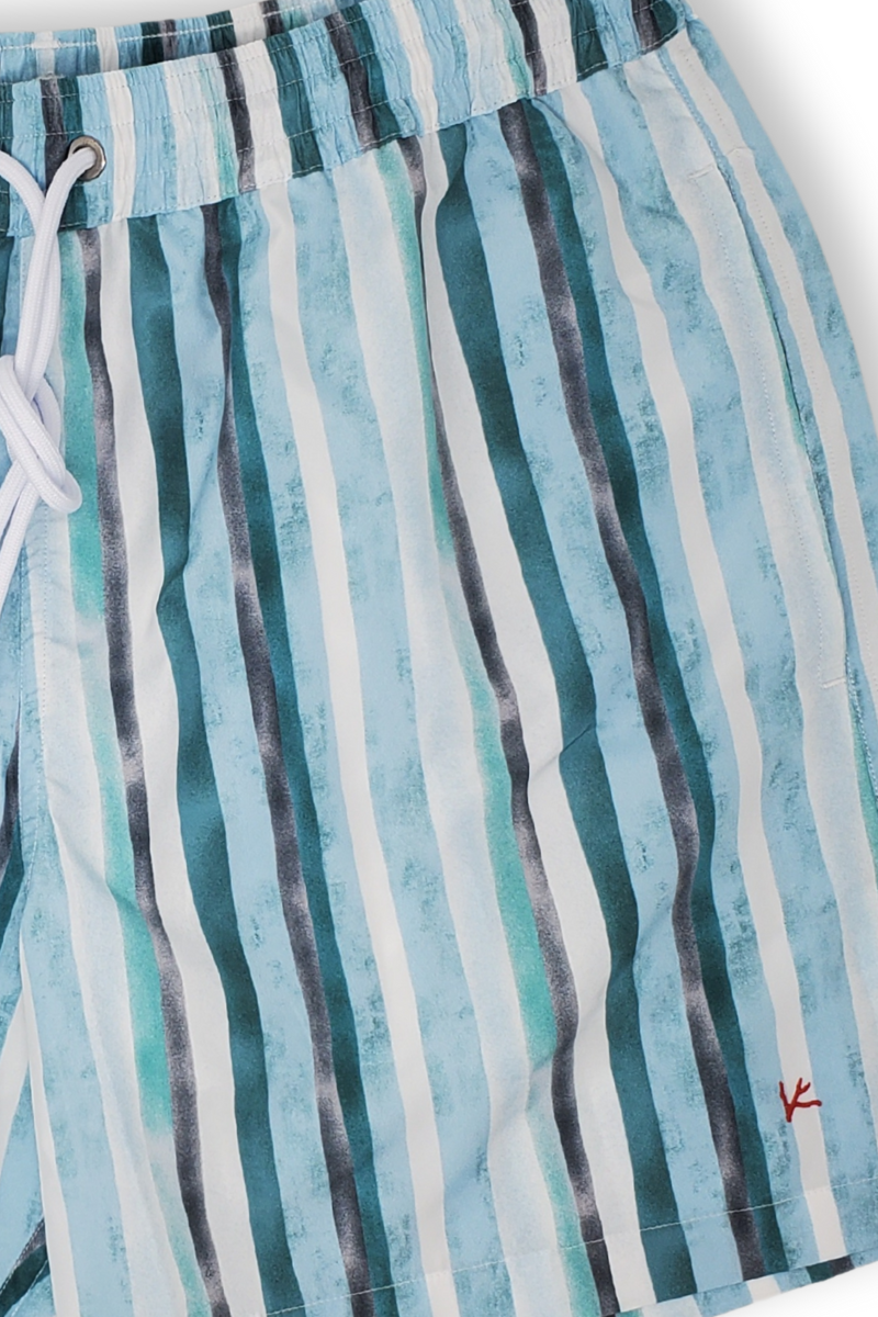 Green Stripe Swim Shorts-ISAIA-Boyds Philadelphia