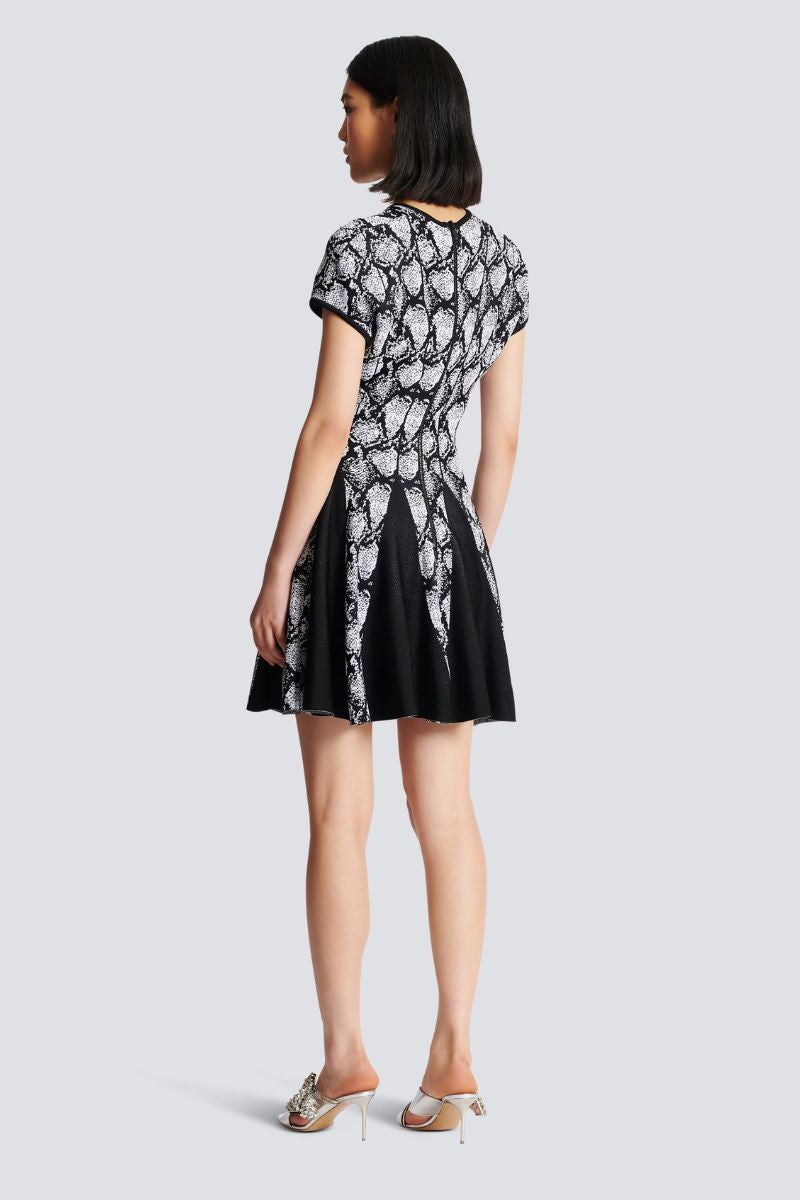 Snakeskin Jacquard Dress-Balmain-Boyds Philadelphia