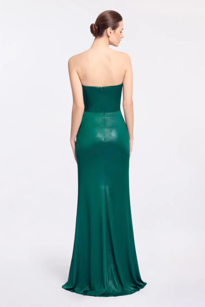Strapless Jersey Leatherette Gown-ELIE SAAB-Boyds Philadelphia
