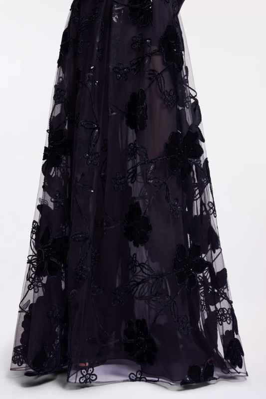 Off-The-Shoulder Velvet Embroidered Gown-ELIE SAAB-Boyds Philadelphia