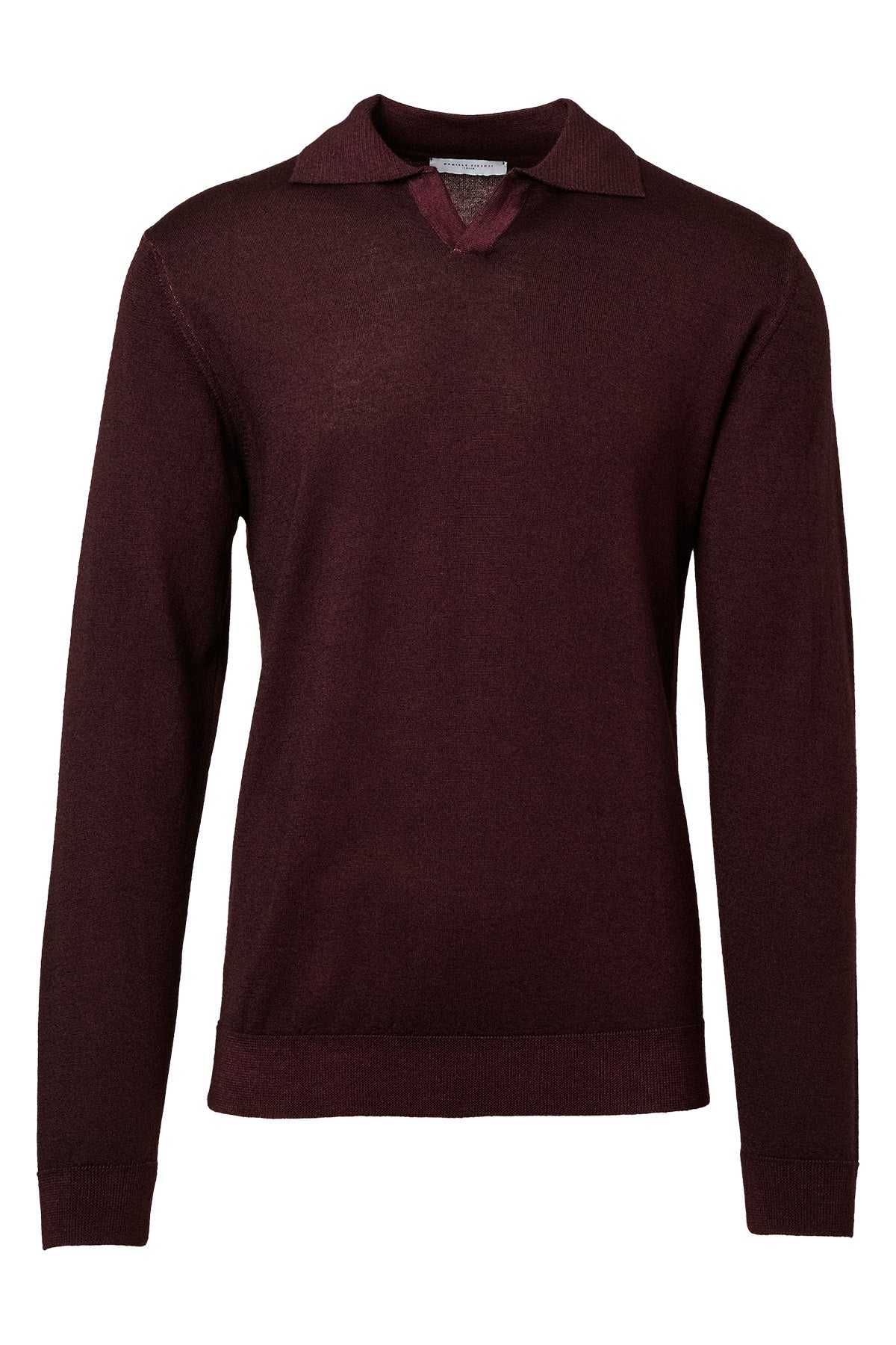 Washed Wool Johnny Collar Polo Sweater