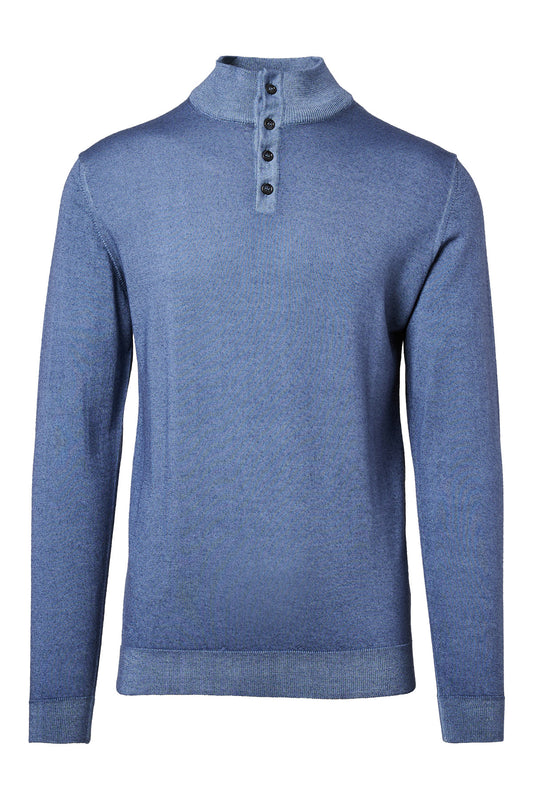 Washed Wool Button Mock Neck Sweater-Daniele Fiesoli-Boyds Philadelphia