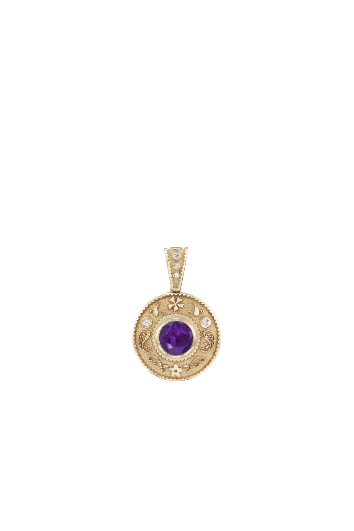 Southwestern Round Charm Amethyst-Marlo Laz-Boyds Philadelphia