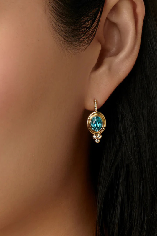 Aquamarine Classic Temple Earrings-Temple St. Clair-Boyds Philadelphia