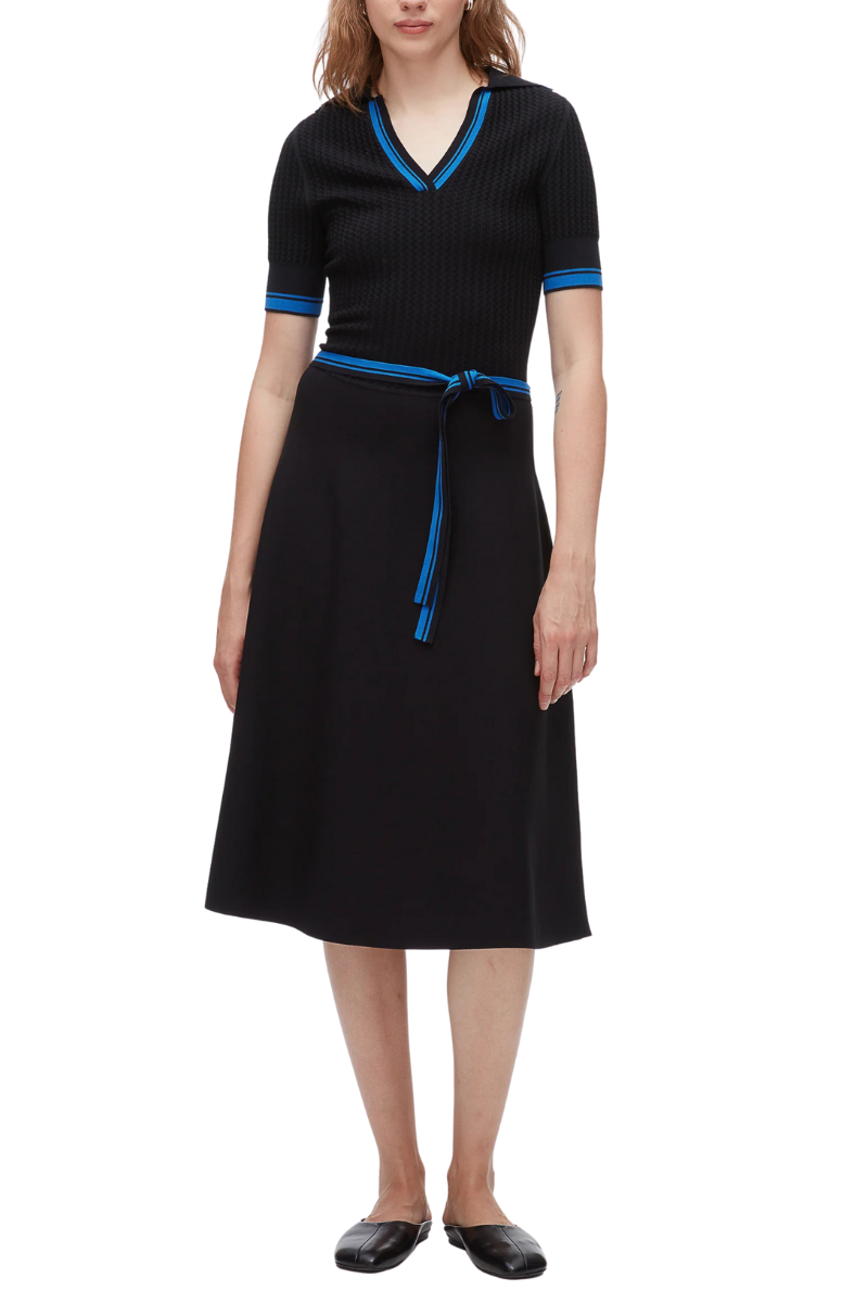 Textured Rib Polo Midi Dress - CAVIAR-ROYALTY - 3.1 Phillip Lim