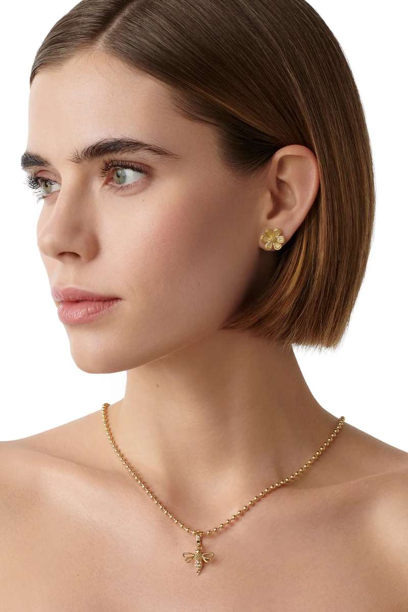 Golden Flower Earrings-Temple St. Clair-Boyds Philadelphia