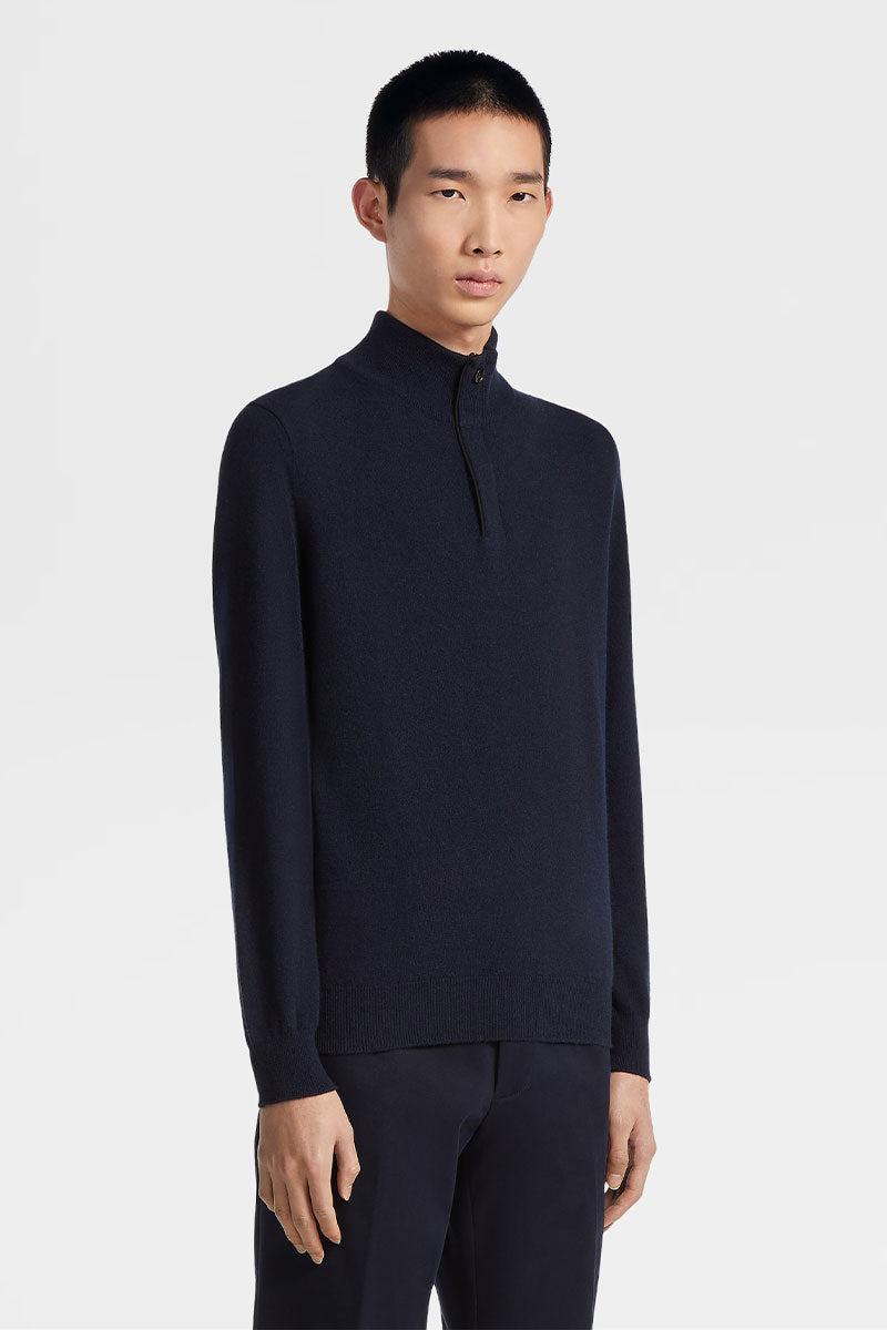 Oasi Cashmere Zip Mock Sweater-Zegna-Boyds Philadelphia