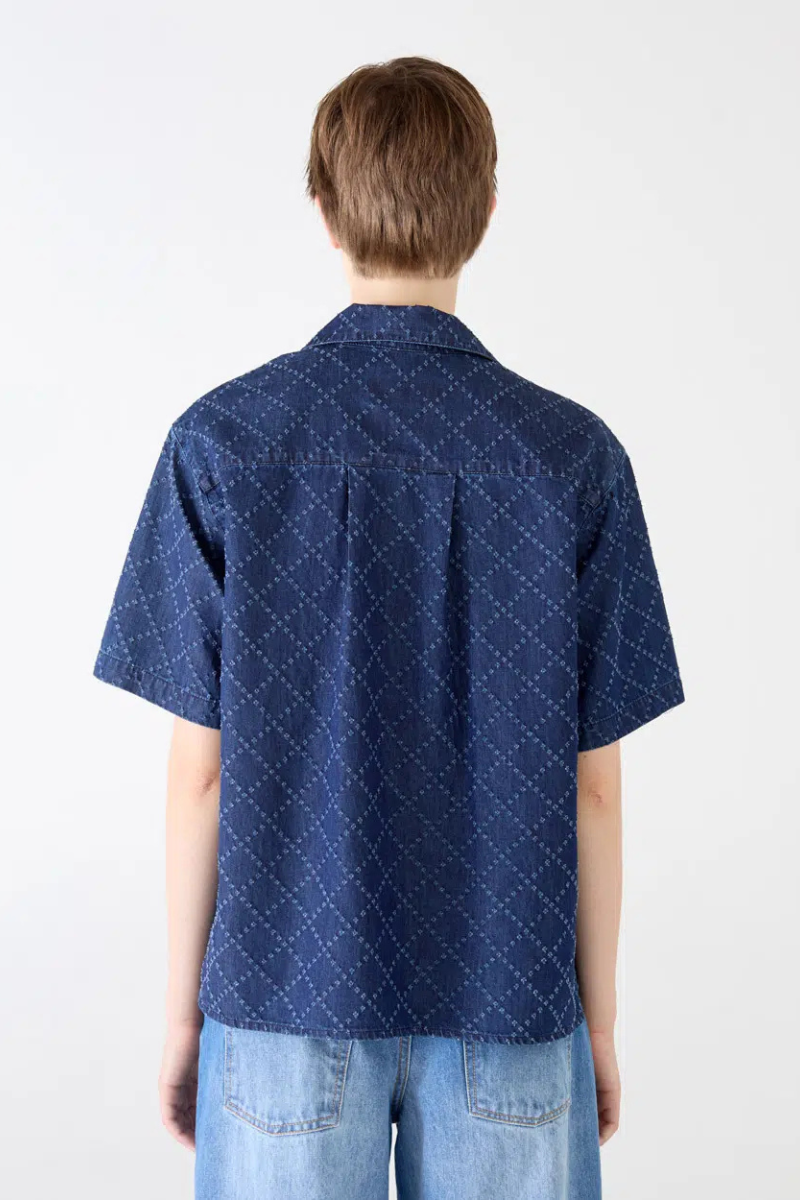 Quilted Chambray Polo Shirt-Shaft-Boyds Philadelphia