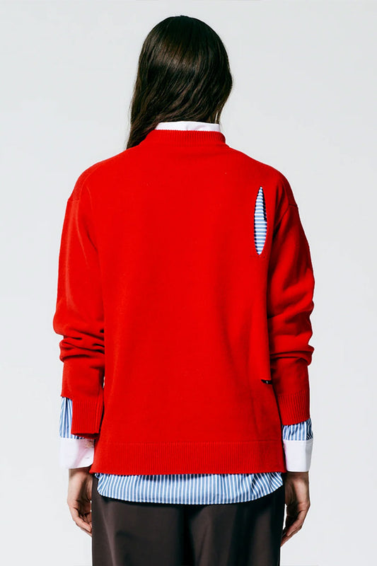 Soft Lambswool Crewneck Easy Pullover-Tibi-Boyds Philadelphia