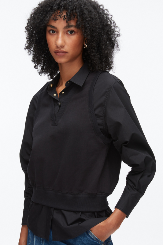 Layered Vest Ruched Sleeve Shirt-3.1 Phillip Lim-Boyds Philadelphia