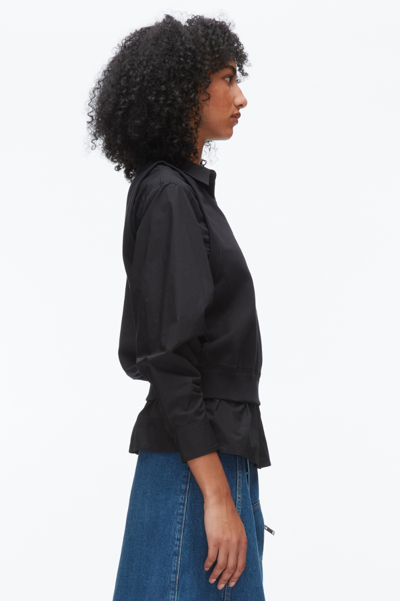 Layered Vest Ruched Sleeve Shirt-3.1 Phillip Lim-Boyds Philadelphia