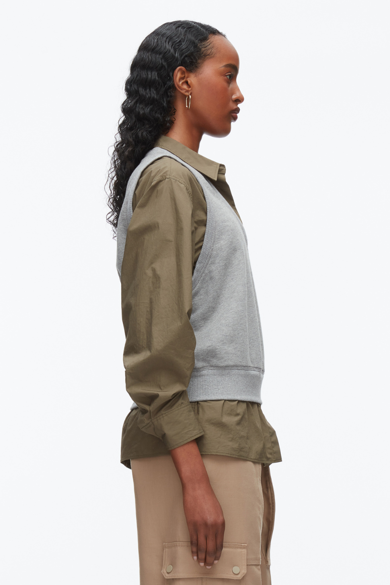 Layered Vest Ruched Sleeve Shirt-3.1 Phillip Lim-Boyds Philadelphia