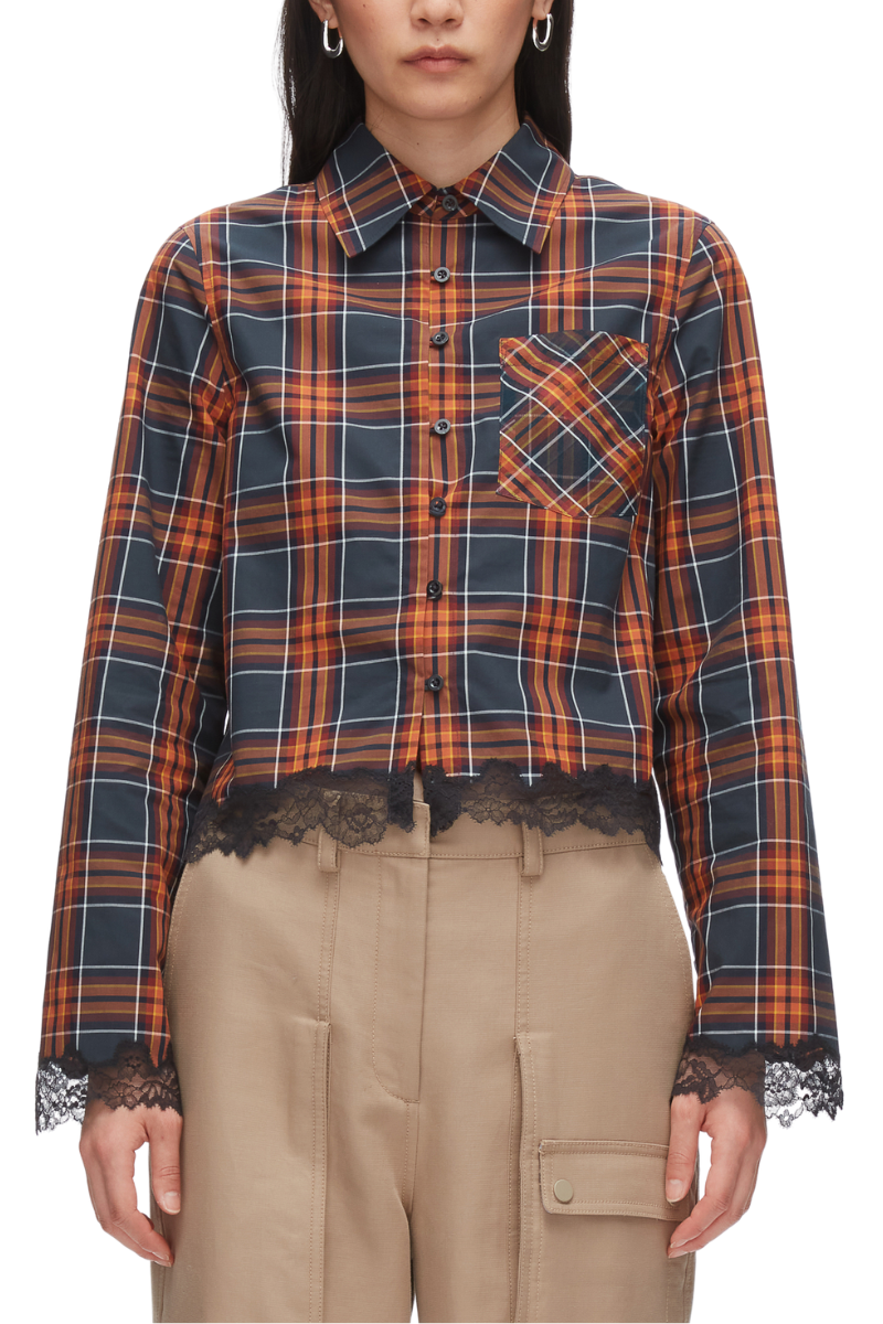 Plaid Mix Cropped Shirt-3.1 Phillip Lim-Boyds Philadelphia