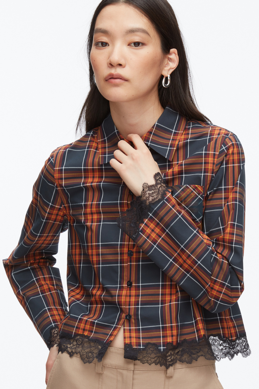Plaid Mix Cropped Shirt-3.1 Phillip Lim-Boyds Philadelphia