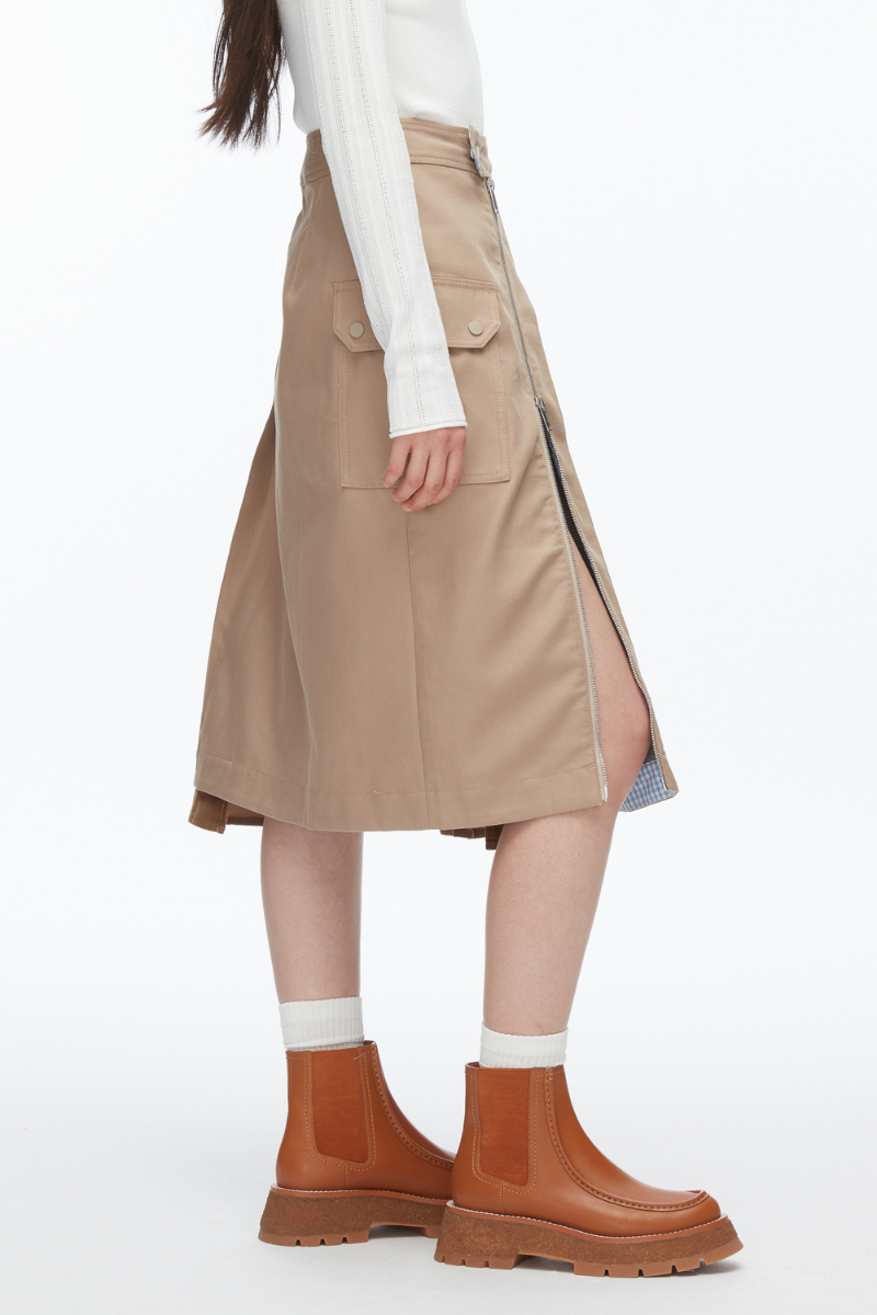 Pleated Zip Utility Skirt-3.1 Phillip Lim-Boyds Philadelphia