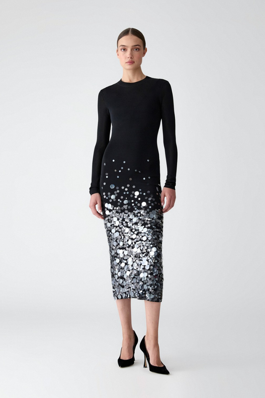 Paillette-Embroidered Cocktail Dress-Carolina Herrera-Boyds Philadelphia