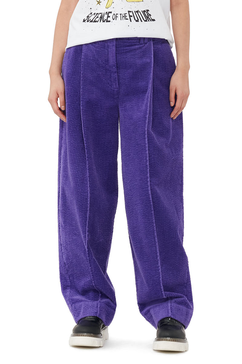 Corduroy Relaxed Pleated Pants-GANNI-Boyds Philadelphia