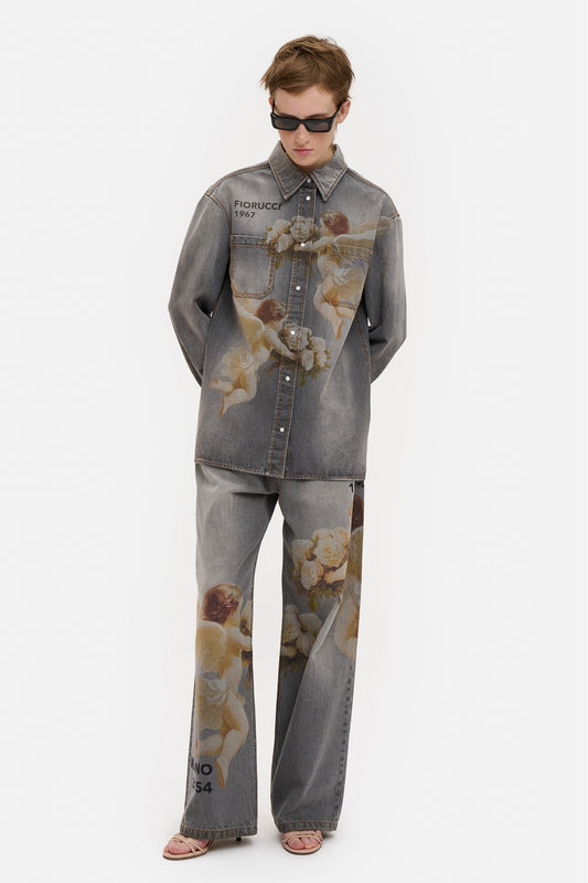 Bouquet Angels Denim Shirt-Fiorucci-Boyds Philadelphia